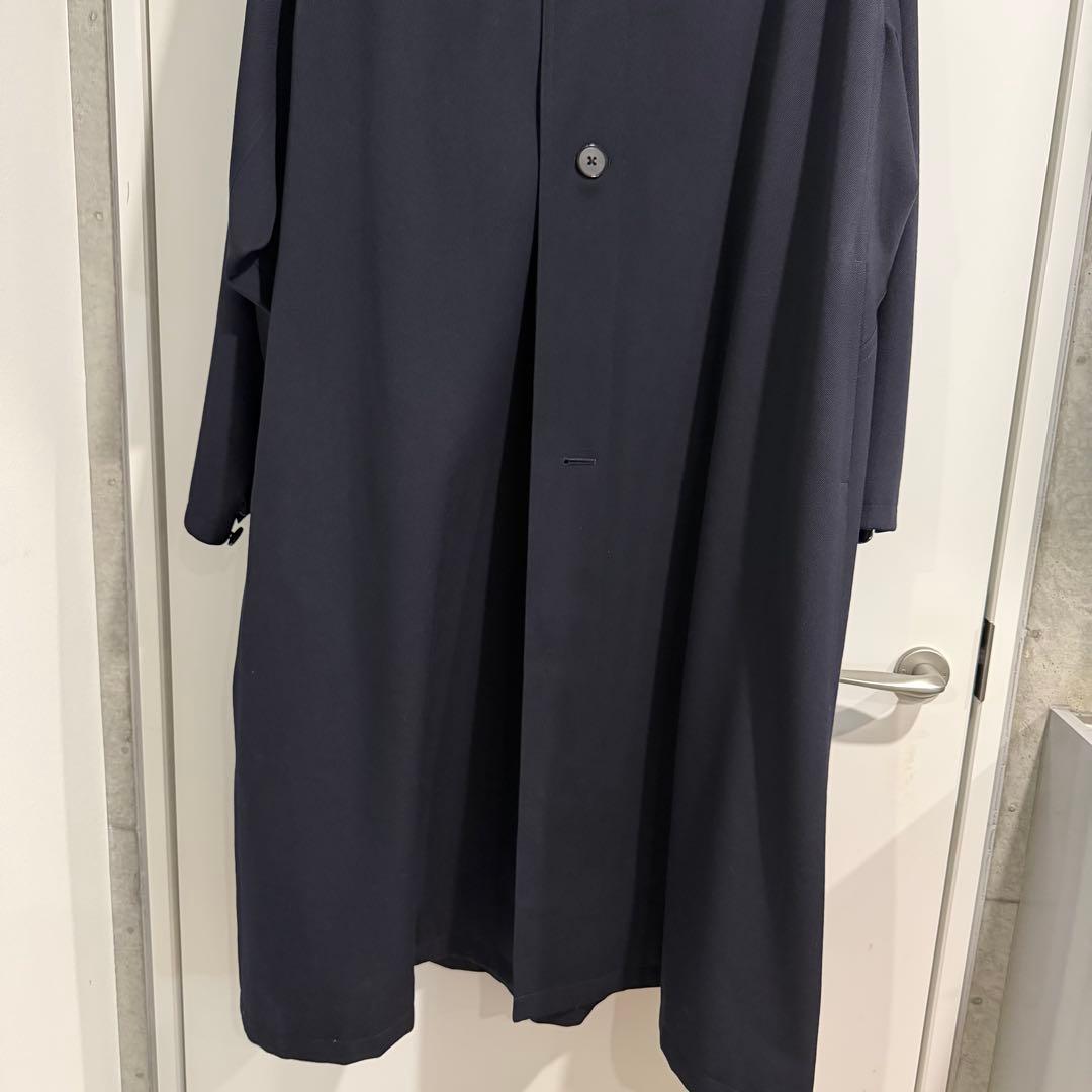 CABaN ウールギャバジン スタンドカラーコート ネイビー S