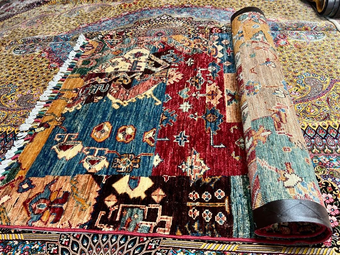 最高級カシュカイ ギャッベ ラグ/サイズ:84x134cm… .jem1