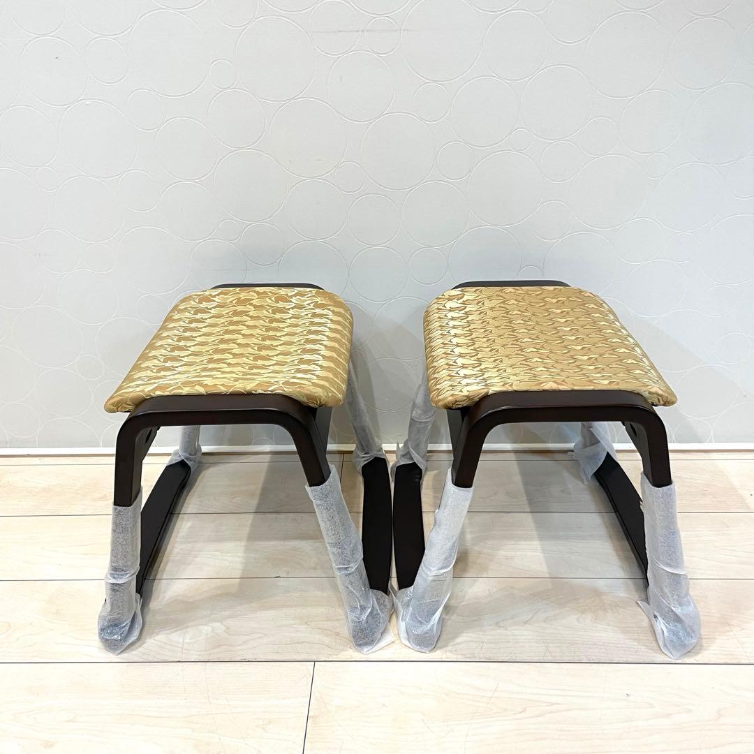 【未使用】MINOHAN スツール 座面クッション 2脚セット スタッキング可