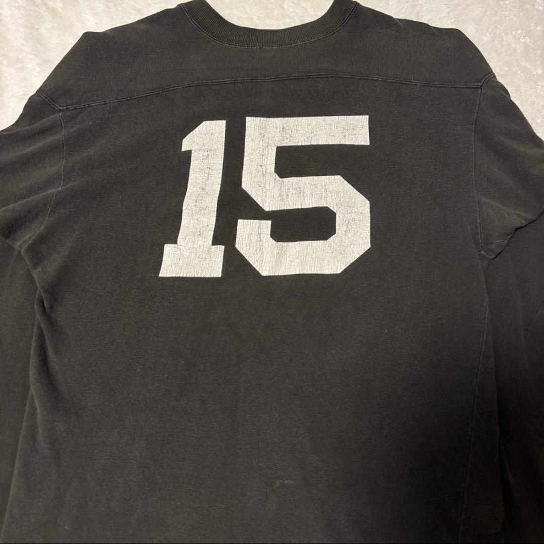 YASUYUKI 　60s〜黒ブラックプロダクツタグ肉厚フットボールシャツ