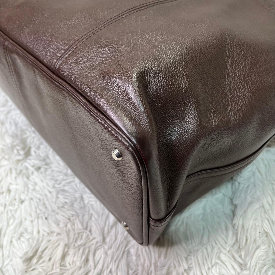 良品✨ポーター リンク メンズ レザー トートバッグ 大容量　A4収納 ブラウン