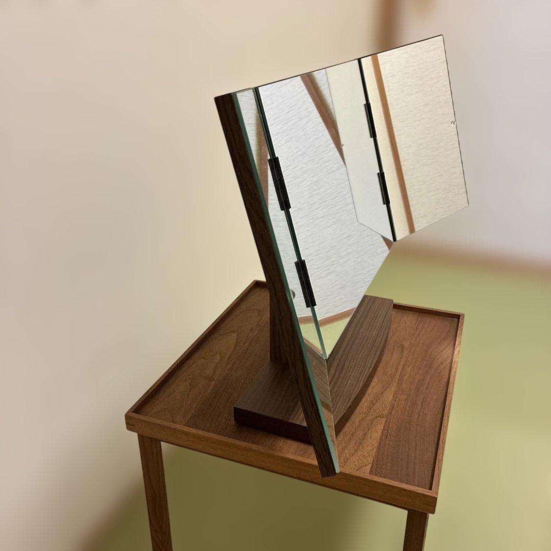 【値下げ】木製三面鏡 モダン　おしゃれ　送料込