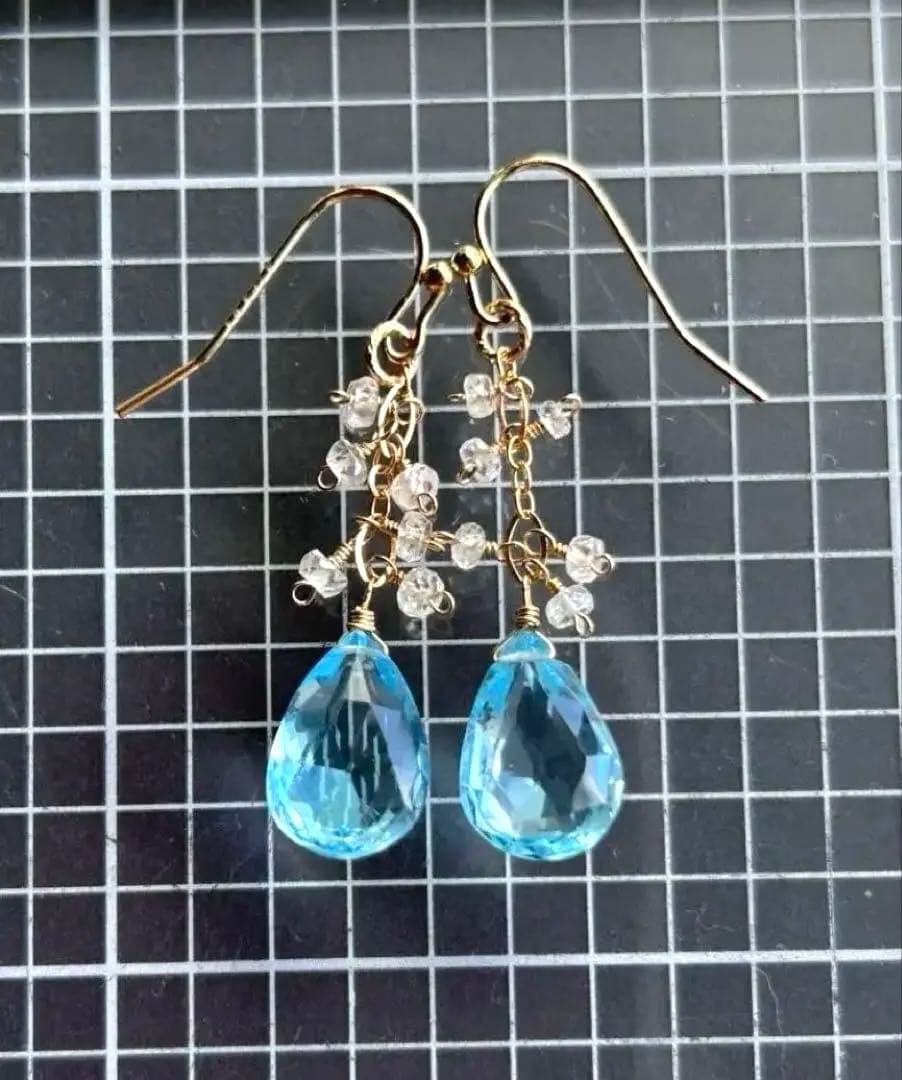 ブルートパーズルースsilver＆グレームーンストーン＆カレンシルバーチャーム他