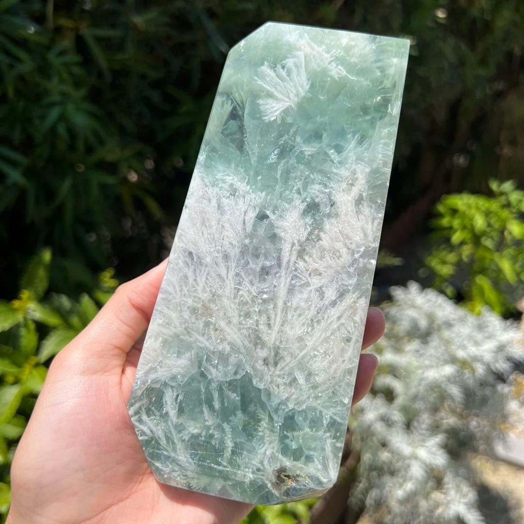 ✳️密集した神秘的な美麗フェザーと透明度✨エンジェルフェザー フローライト 天然石