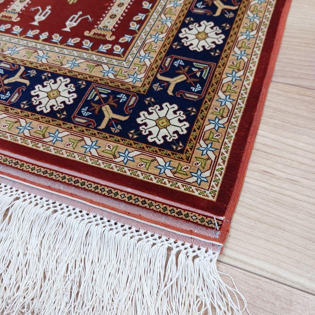 Y3284 トルコ絨毯 ヘレケ シルク100% 手織144万ノット 工房サイン