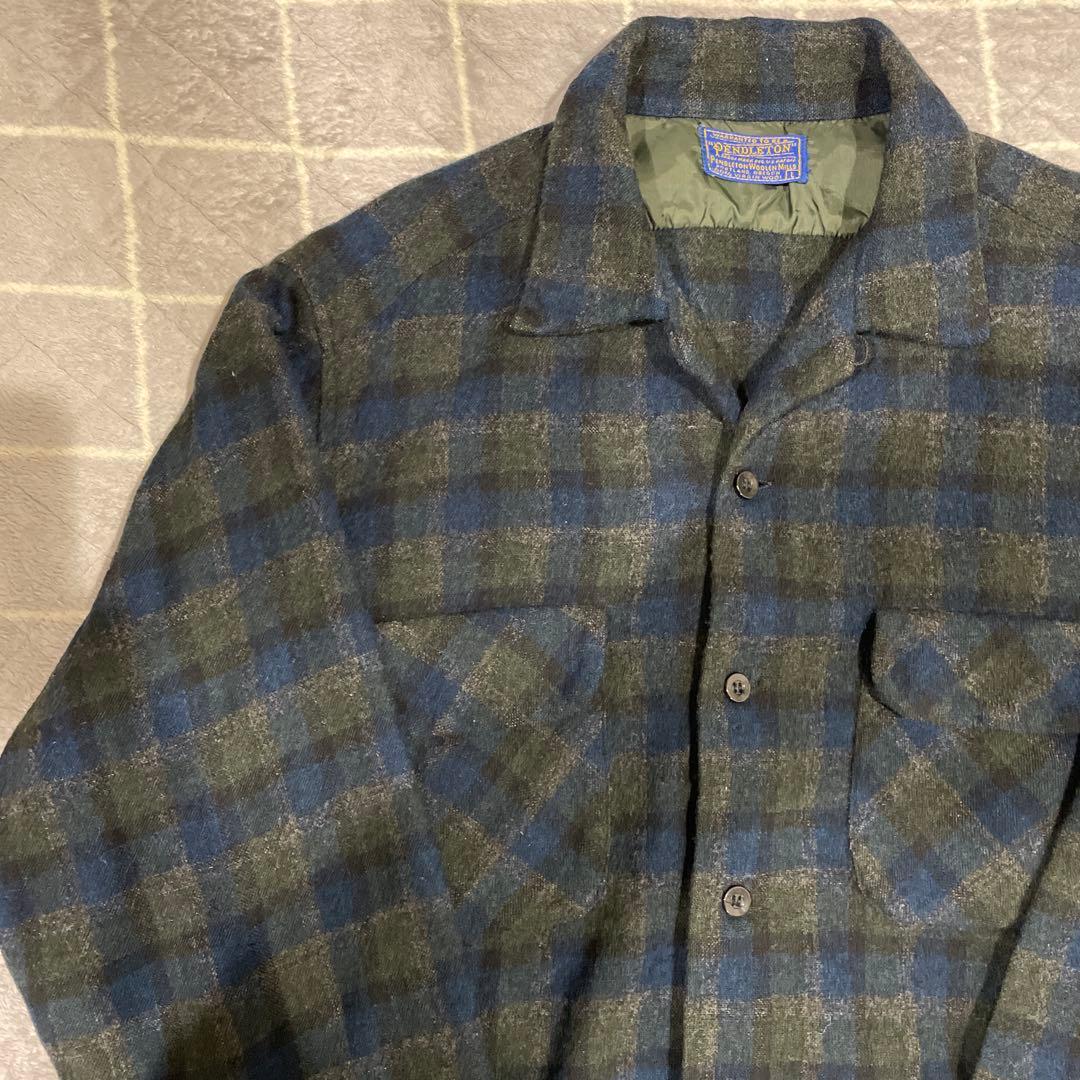 ペンドルトン 50s ヴィンテージ ウール　ボードシャツ　開襟　オープンカラー