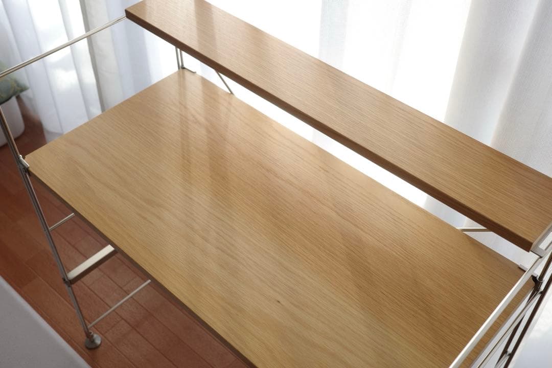 ラムにく【美品】無印良品 ステンレスユニットシェルフ　オーク