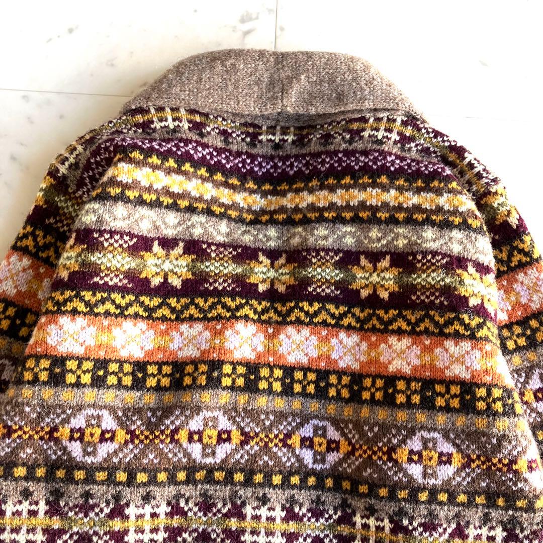 Jamieson's ジャミーソンズ フェアアイル柄 ショールカラーカーディガン