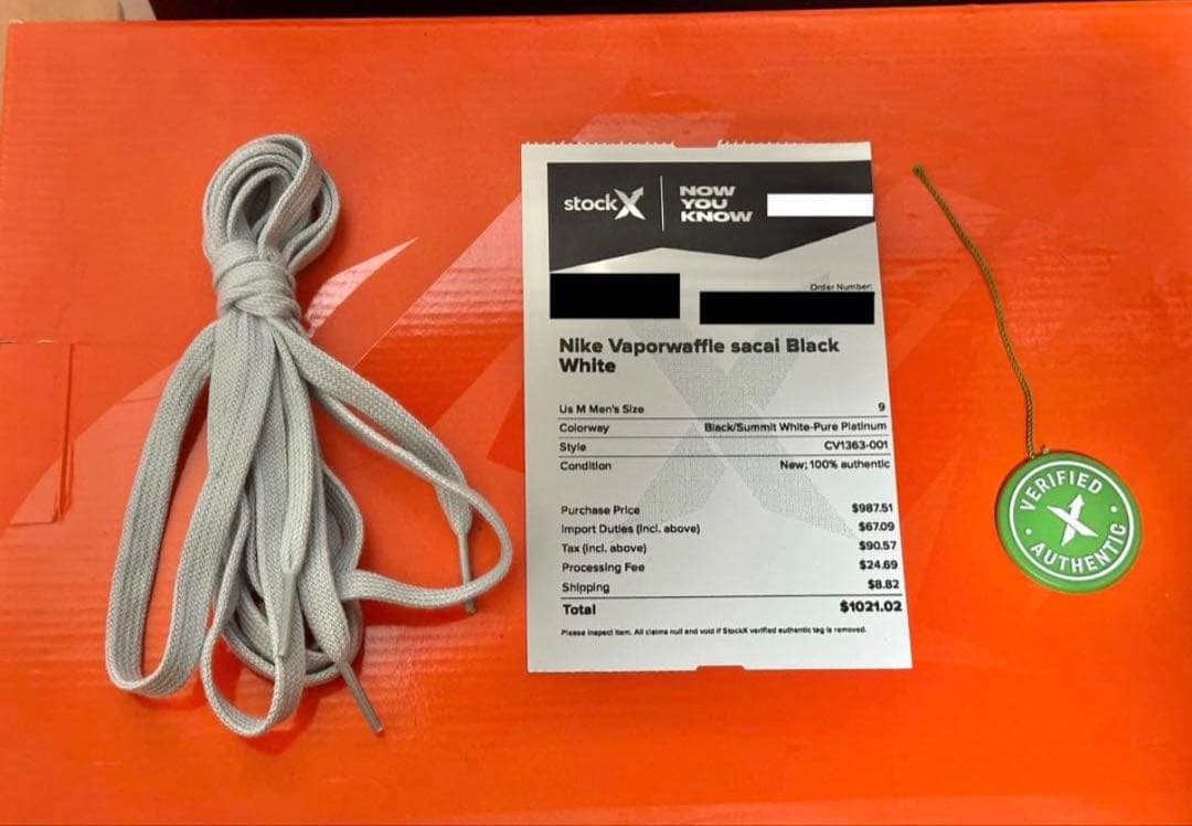 靴 NIKE sacai vaporwaffle black 27cm US9