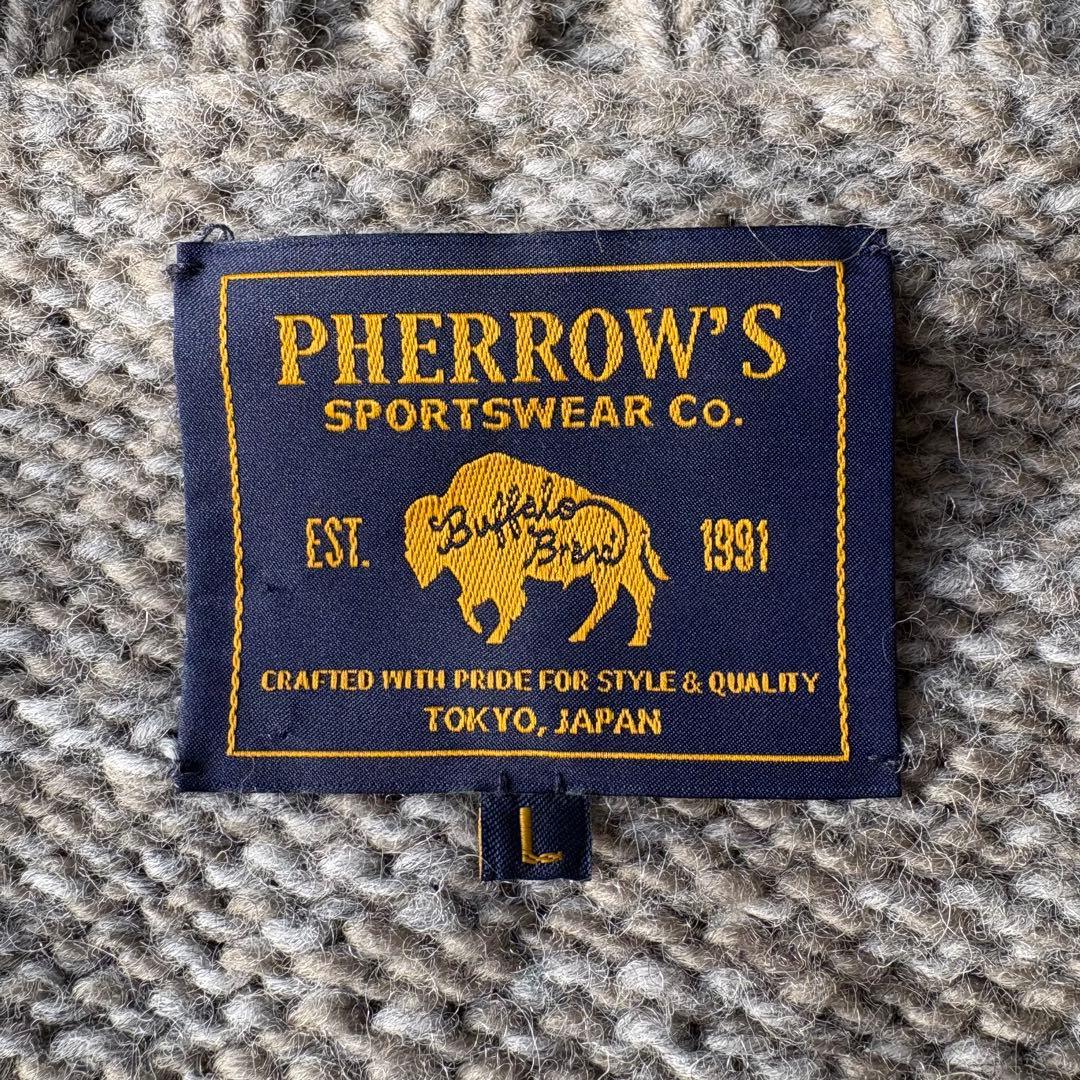 Pherrow's フェローズ カウチン カーディガン グレー ネイティブ L