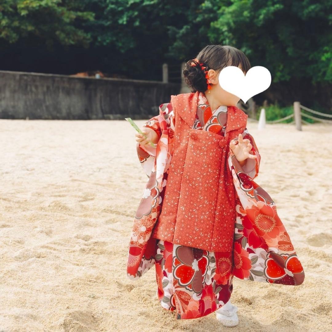 七五三 着物 女の子 KAGURA セット 草履風スリッポン 髪飾り