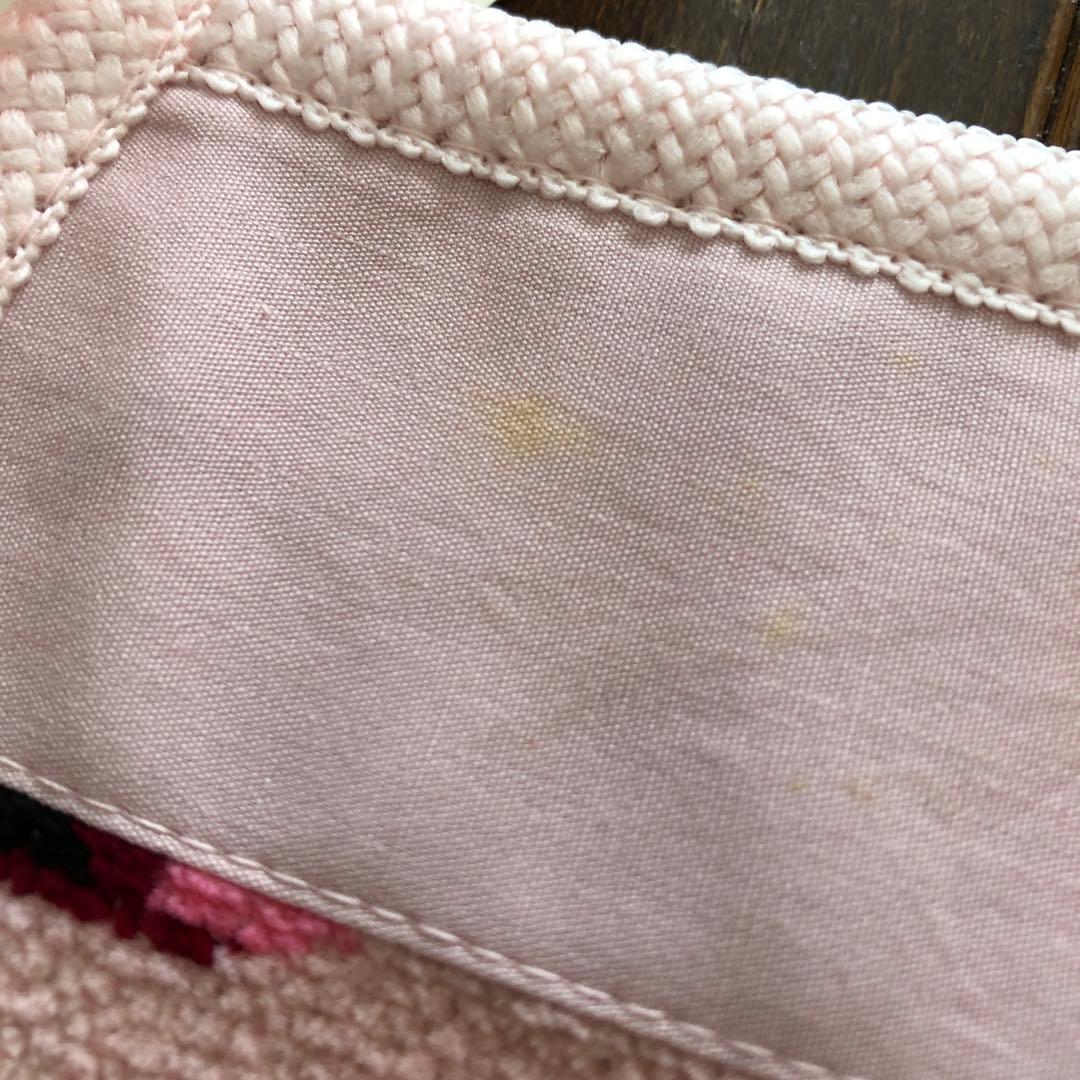 未使用　レイクアルスター　スミレ　ワイドドレスエプロン　シェニール織　ピンク