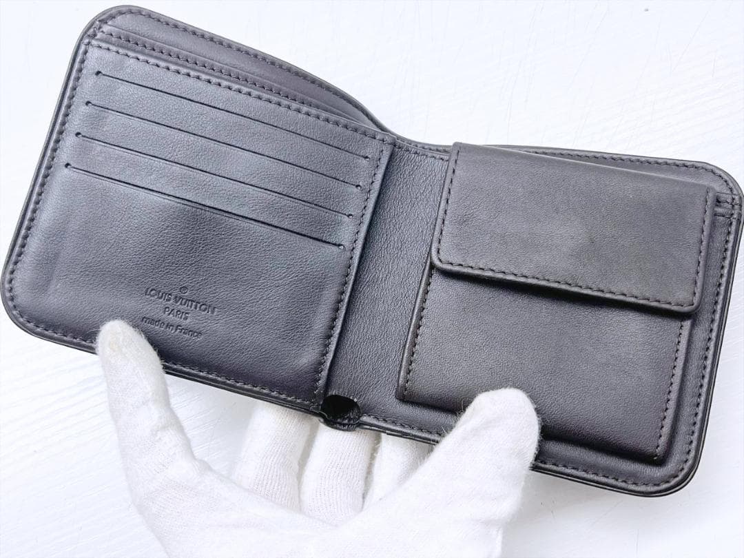 美品 ルイヴィトン ダミエジェアン マルコ 二つ折り財布 小銭入れ N63087
