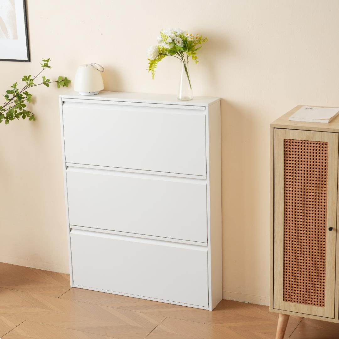 【幅65cm】シューズラック スリム 靴箱 下駄箱 収納ラック 超薄型 3段