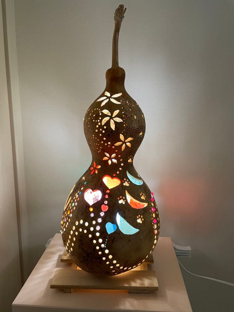 ひょうたんランプ　月と猫