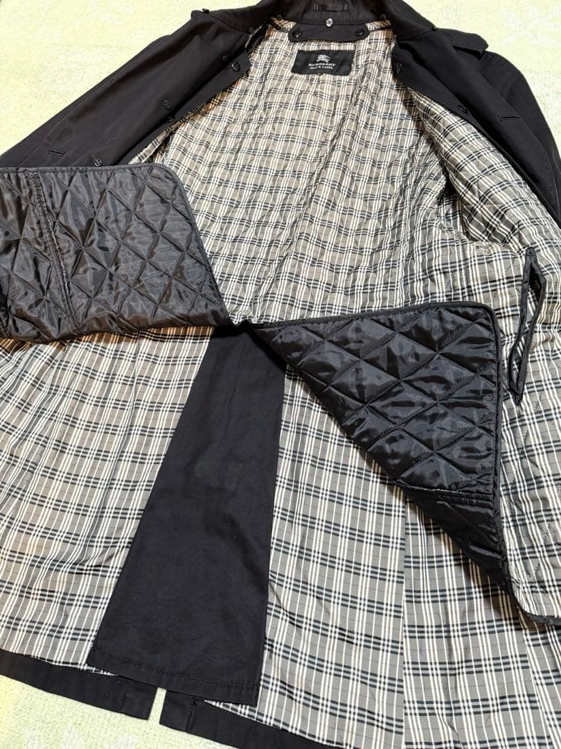 【美品】バーバリーブラックレーベル LL トレンチコート ライナー ブラック 黒