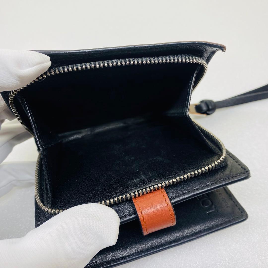 LOEWE ロエベ 二つ折り財布 コンパクトジップウォレット　バイカラー