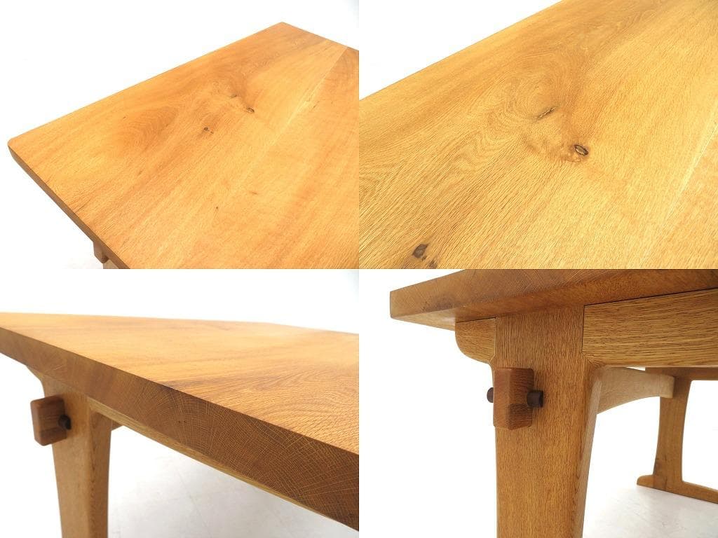 展示品　オーク材　無垢材　オイル仕上げ　デスク　書斎机　勉強机　北欧　高級