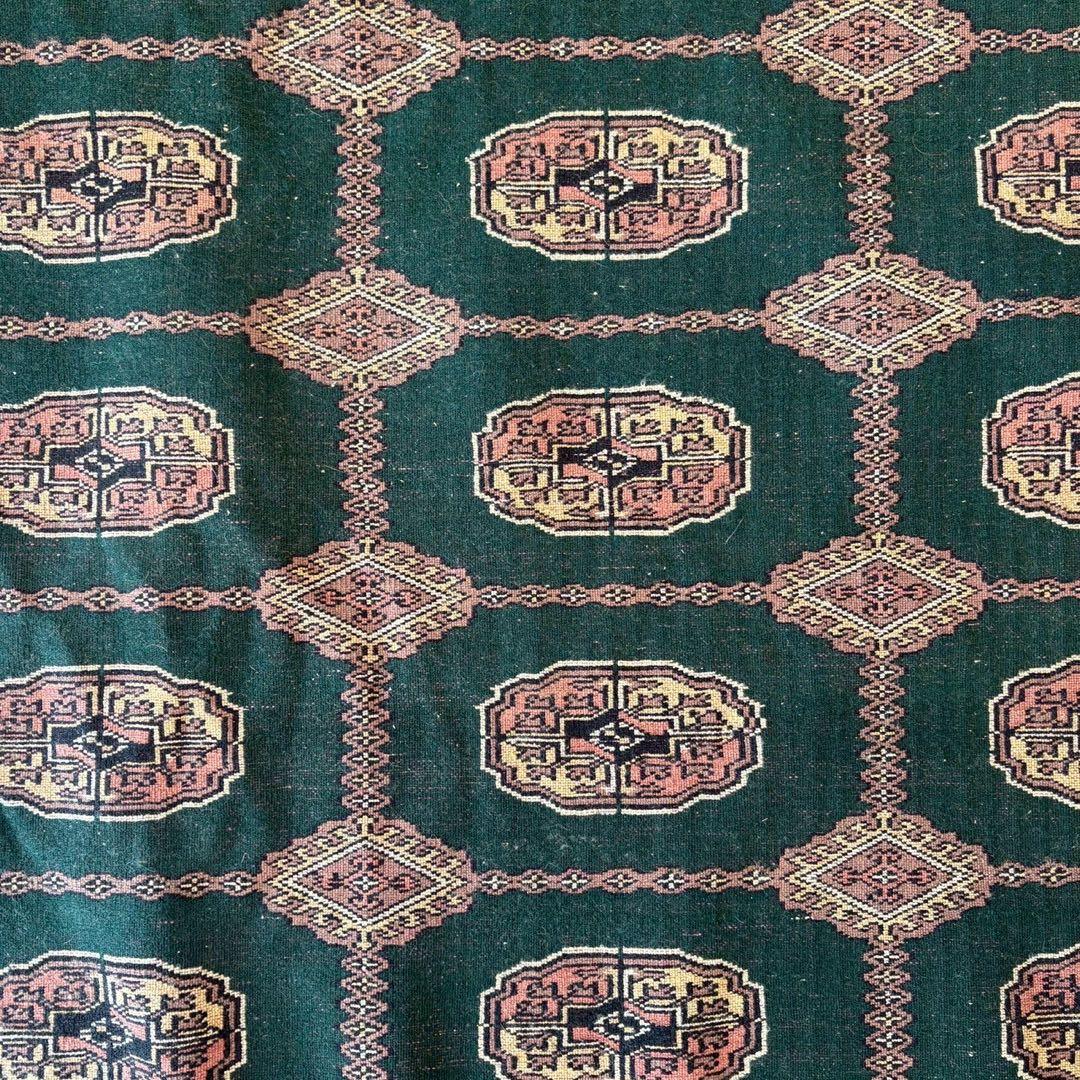 パキスタン絨毯　グリーン　ラホール　アンティーク　絨毯　ラグ　カーペット