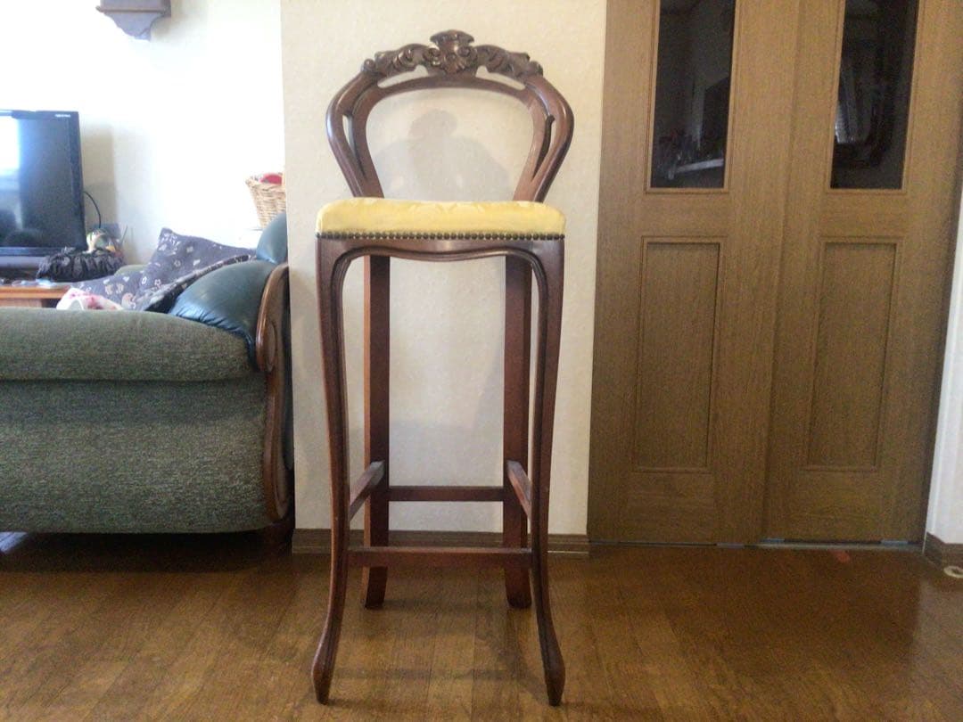 マホガニー アンティーク風 ハイチェア カウンターインテリア イタリア製