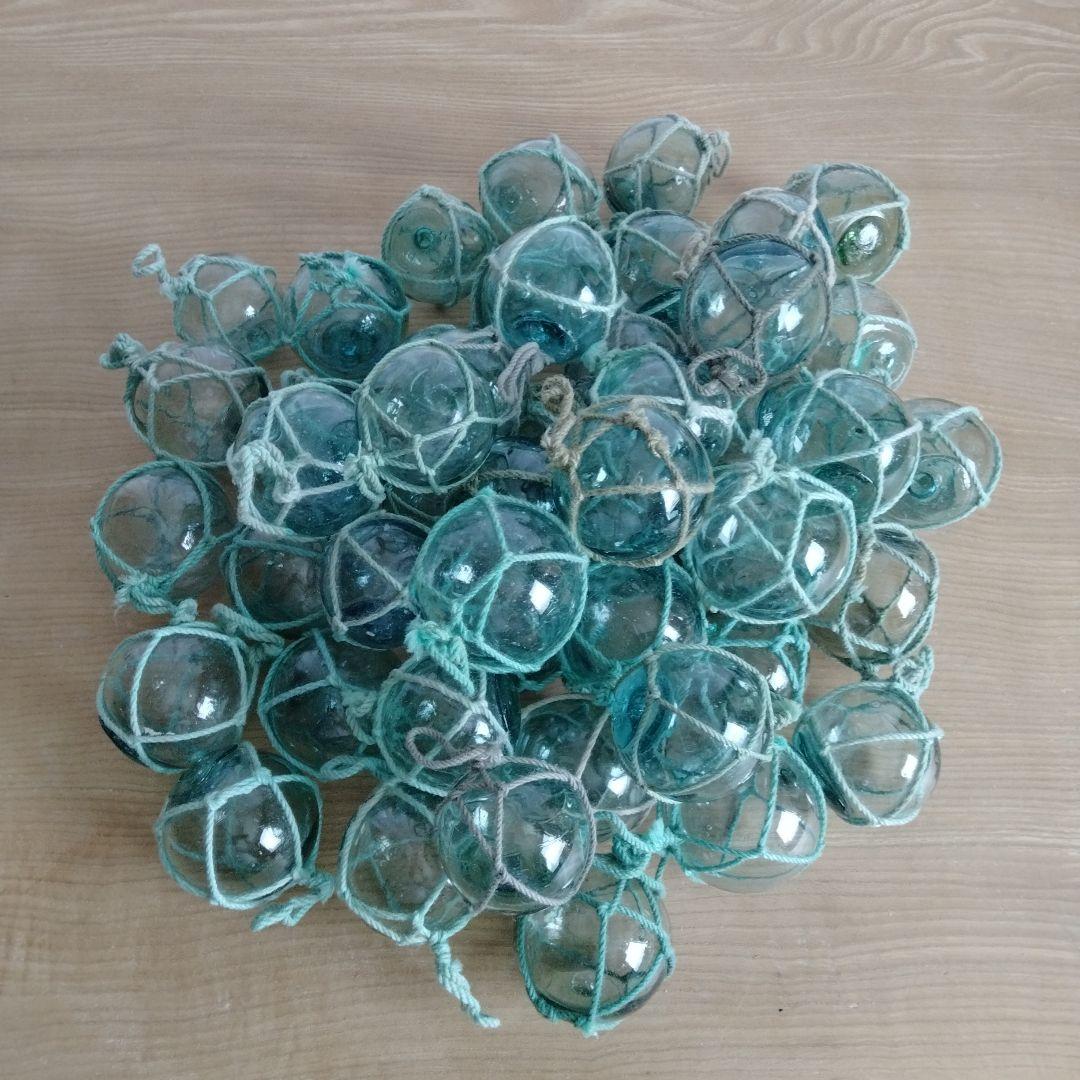 ガラス浮き球　浮き玉　ガラス玉　５０個セット　網紐付き