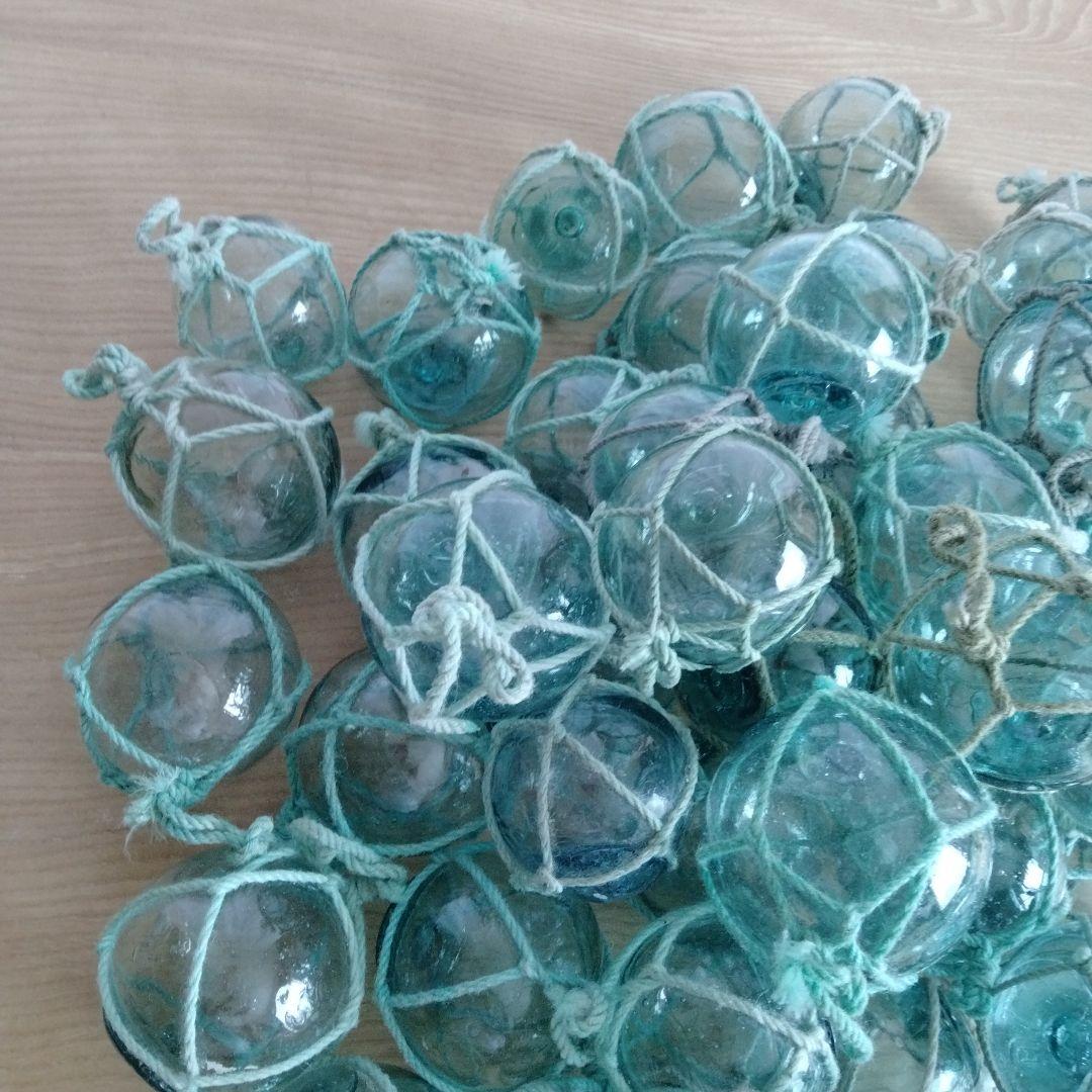 ガラス浮き球　浮き玉　ガラス玉　５０個セット　網紐付き
