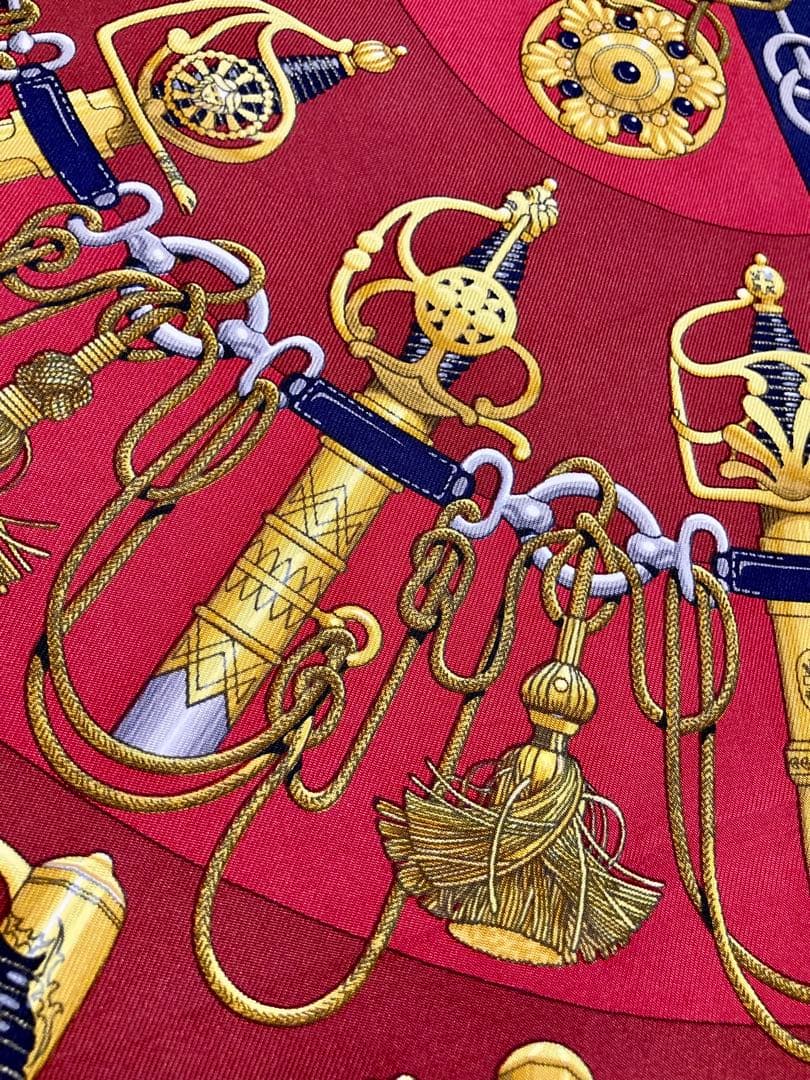 【美品】エルメス HERMES スカーフ プチカレ ボルドー　CLIQUETIS