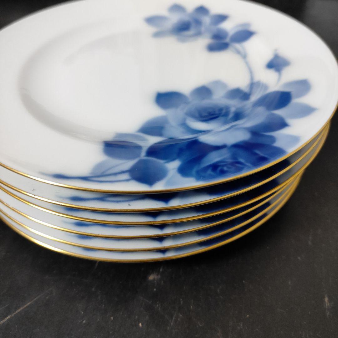 大倉陶園(OKURA) 6枚セット　青い花柄