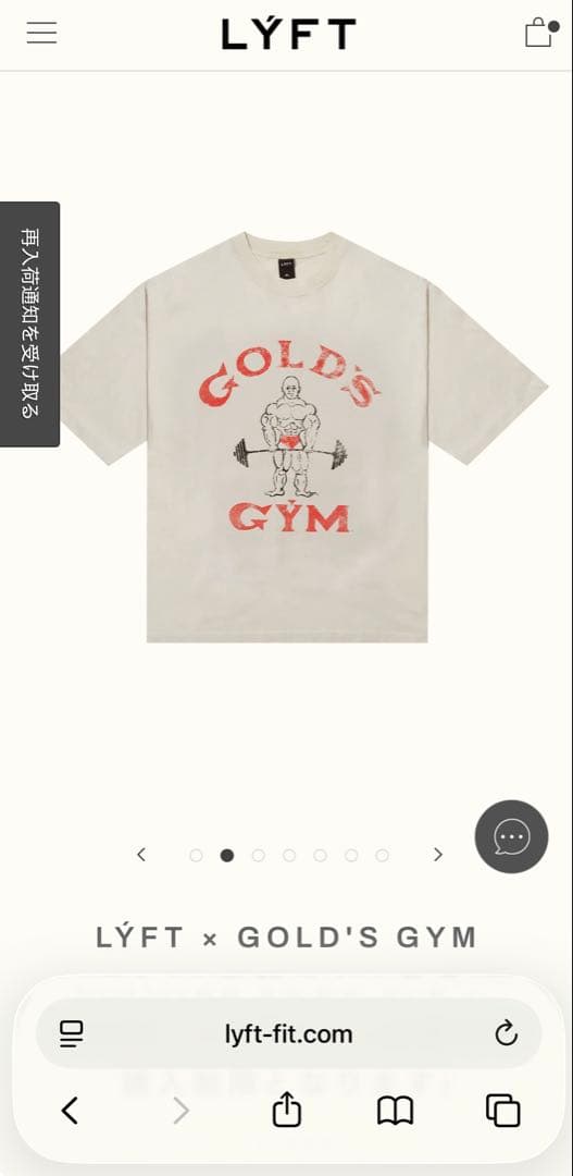 『新品未使用』LYFT × GOLD'S GYM BIG T-SHIRT