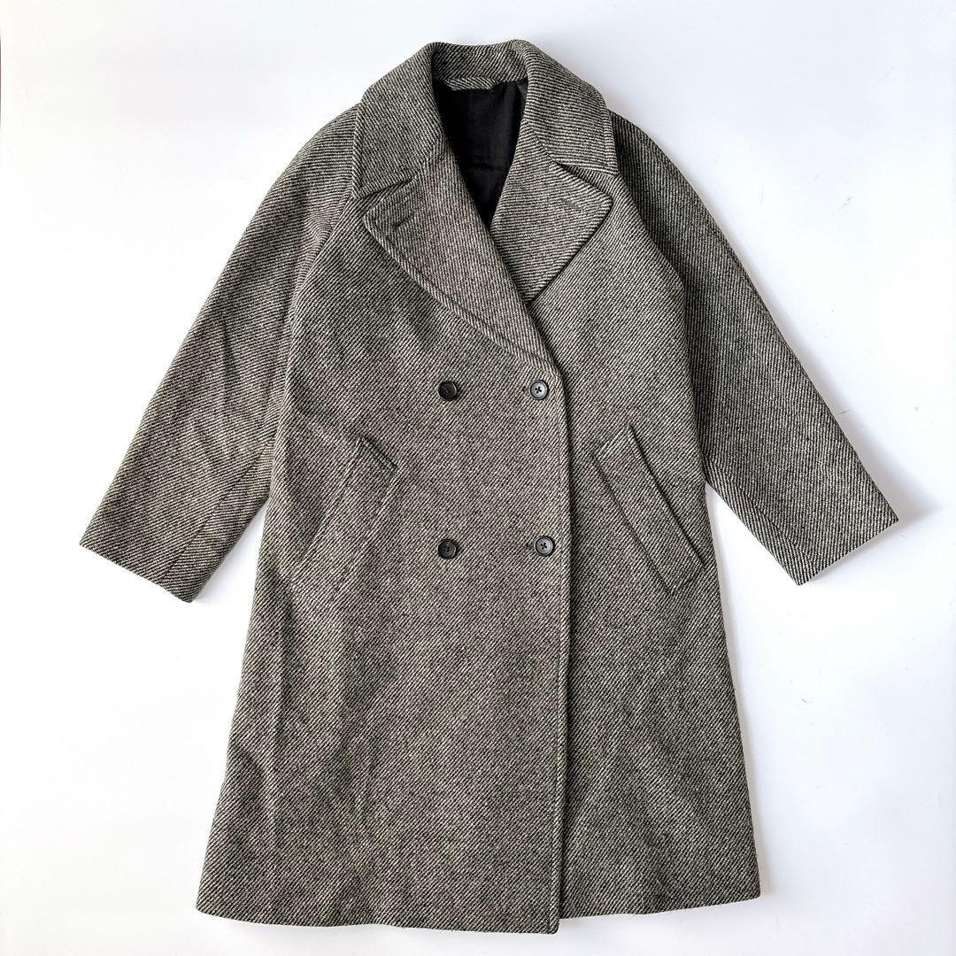 美品⁑マーガレットハウエル　ソフトツイード ダブルブレストチェスターコート　0