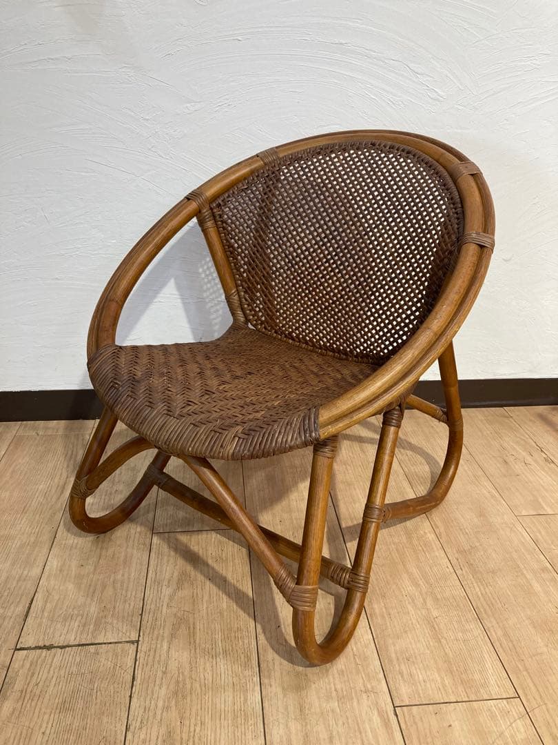 ラタン製　ラタンチェア　籐　昭和レトロ