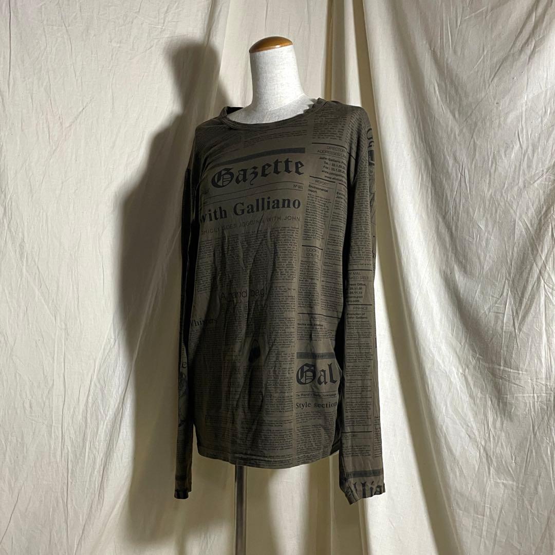 2008AW john galliano 新聞柄 long T-shirt