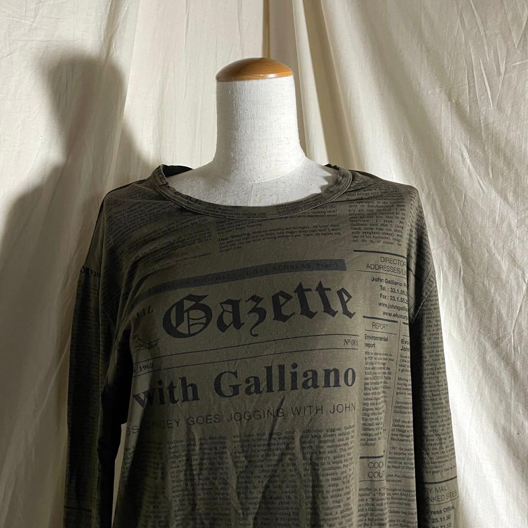 2008AW john galliano 新聞柄 long T-shirt