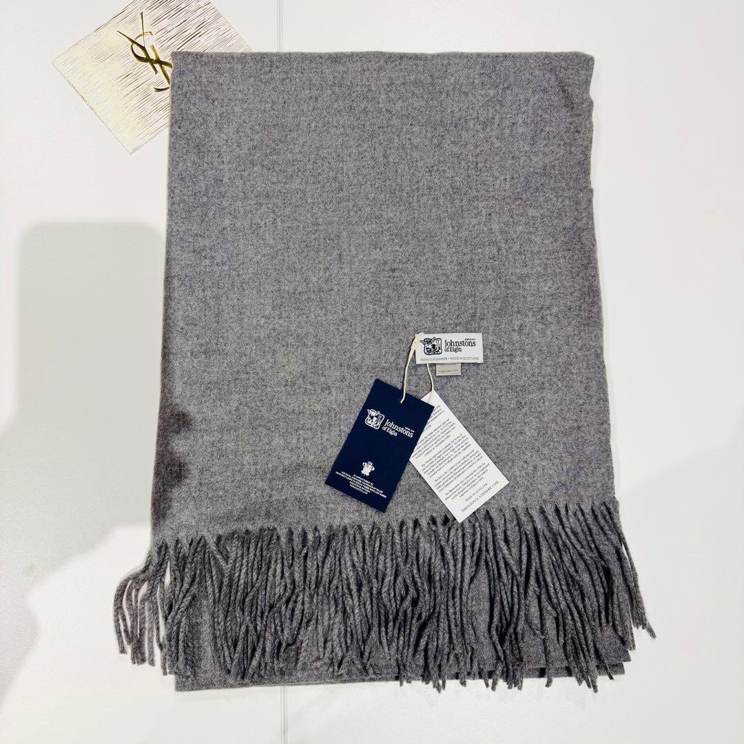 ジョンストンズ カシミア 大判ストール マフラーグレー 色: グレー