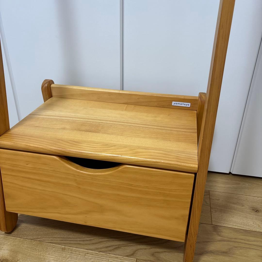 yamatoya ノスタ　木製ハンガーラック 引き出し付き