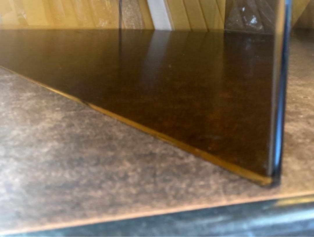 （訳あり）アクリルテーブル　 ローテーブル 　クリアブラウン（約）幅60cm