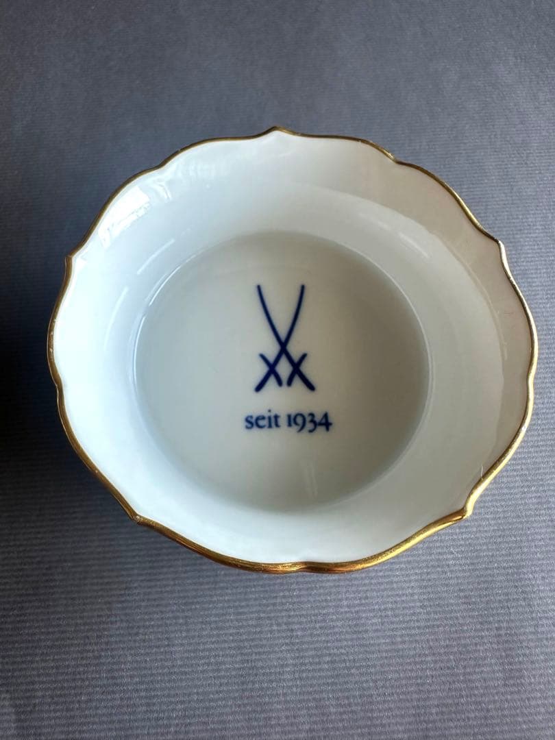 マイセンMeissen◇歴代剣マーク　金彩小皿　５枚セット◇アクアティンタ