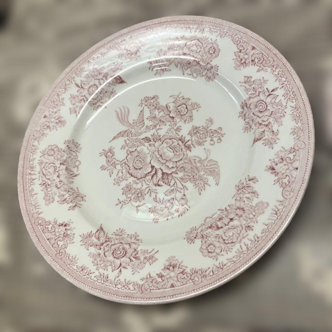 英国バーレイ社 ピンクアジアティックフェザンツ プレート 17.5cm 2枚