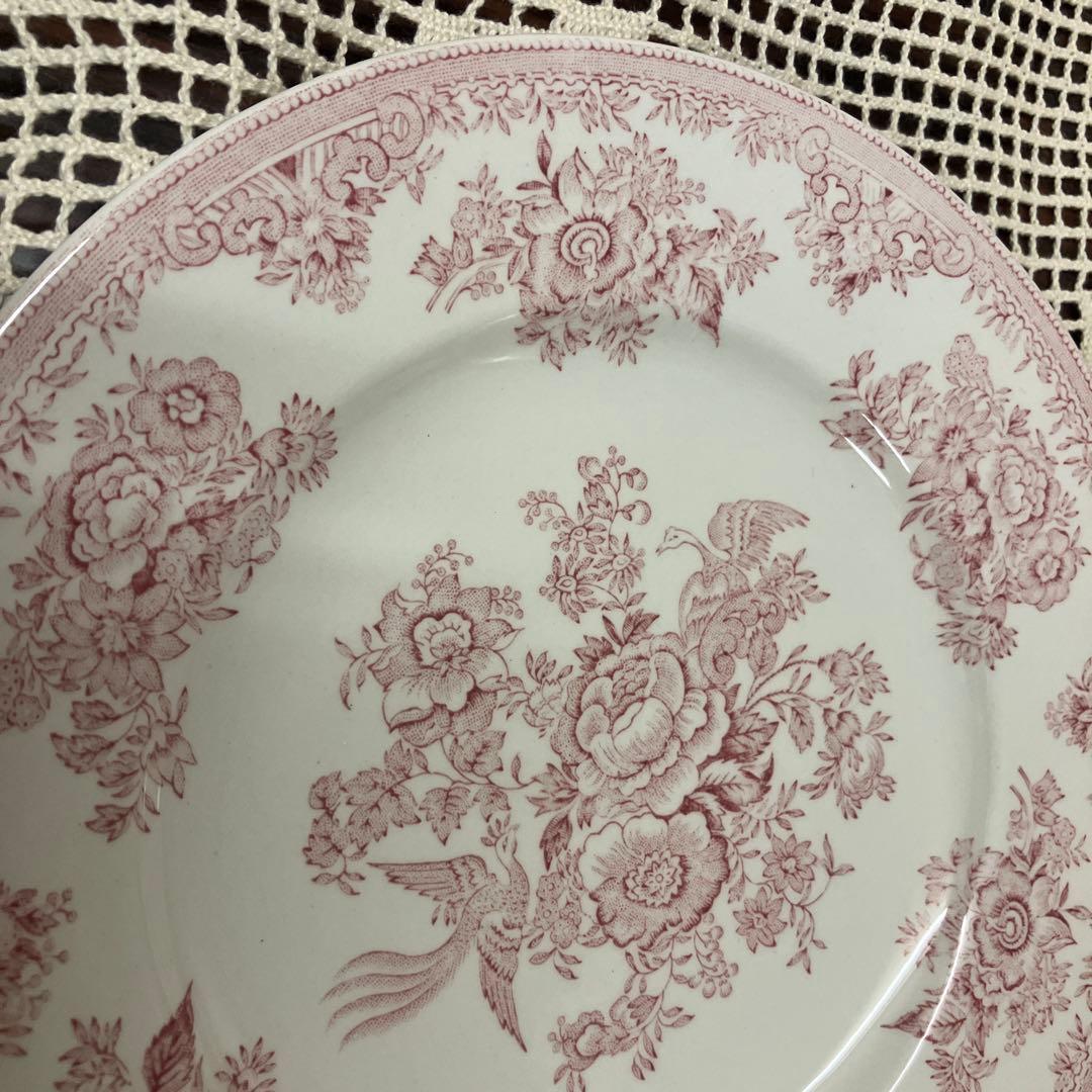 英国バーレイ社 ピンクアジアティックフェザンツ プレート 17.5cm 2枚