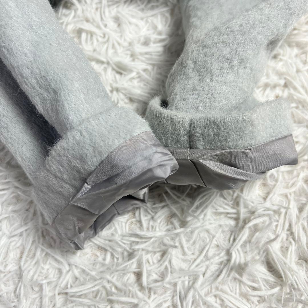 大きいサイズ アンタイトル アルパカ混 ベルテッド チェスターコート グレー 4