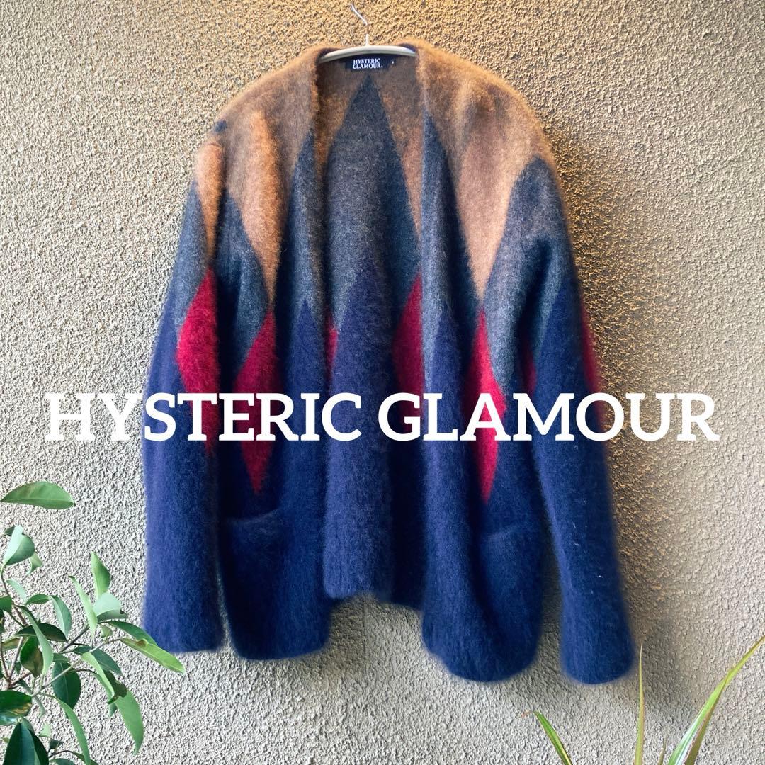 HYSTERIC GLAMOUR モヘアカーディガン S アーガイル柄