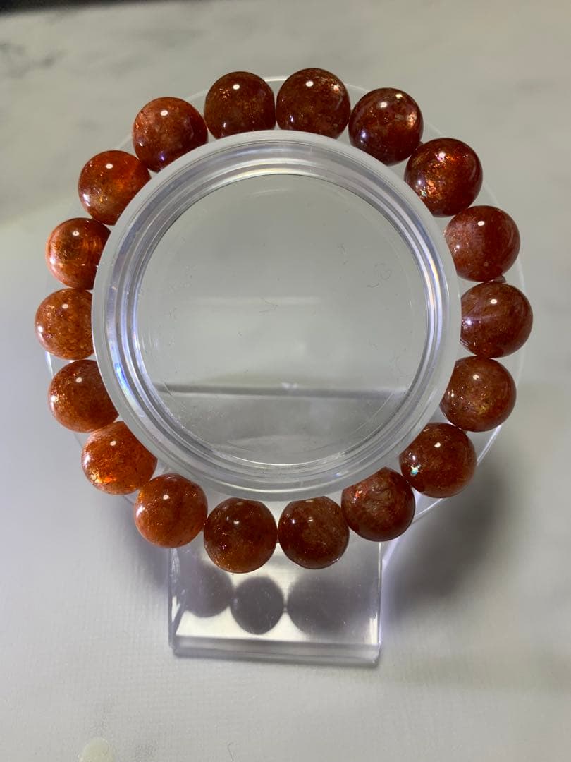 サンストーン10ミリビーズブレスレット 内径15.5