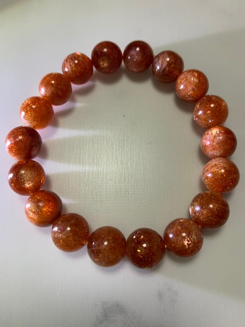 サンストーン10ミリビーズブレスレット 内径15.5