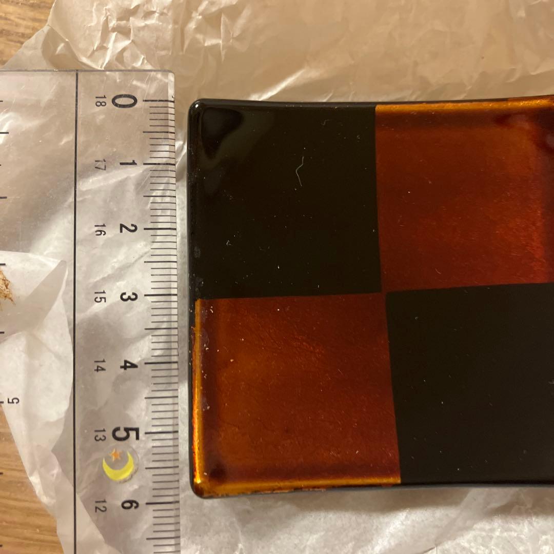 山田平安堂　市松白檀 角皿 5枚セット