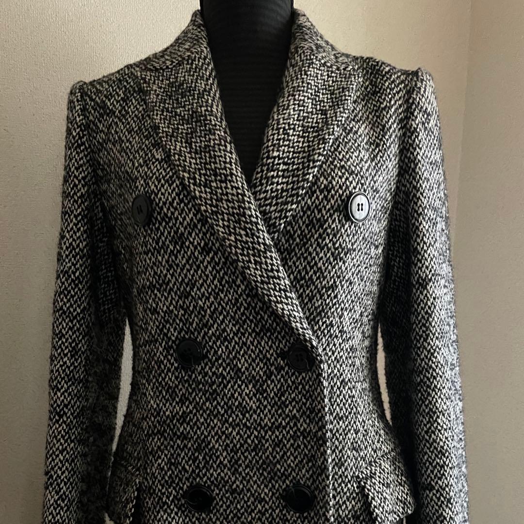 MAX&Co. ツィードダブルブレスト ロングチェスターコート 40