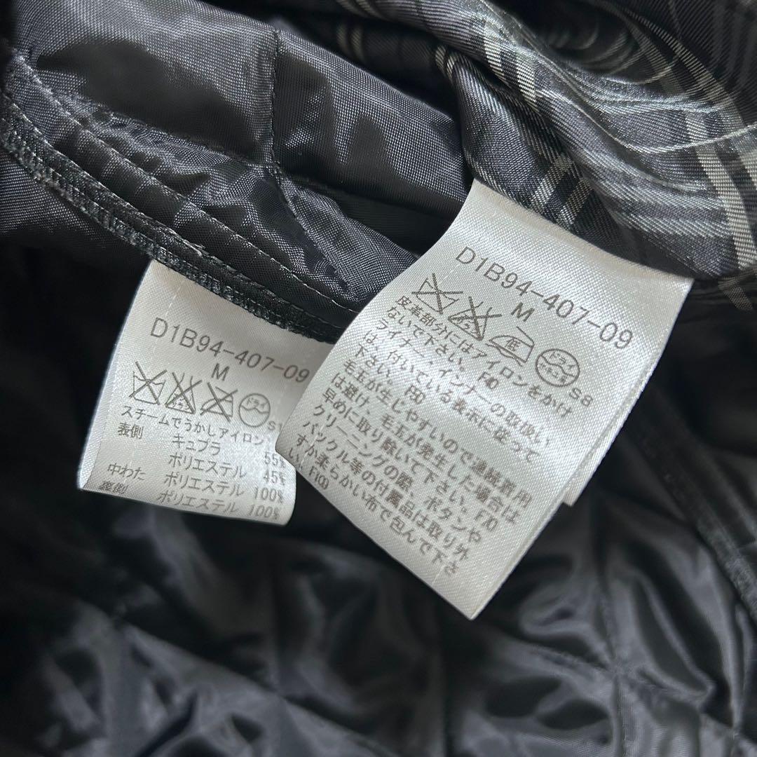 バーバリーブラックレーベル　トレンチコート　ノバチェック　黒　M カシミヤ