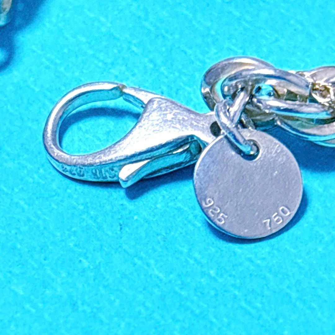 【美品】19cm ティファニー ツイスト コンビブレスレット 750/925