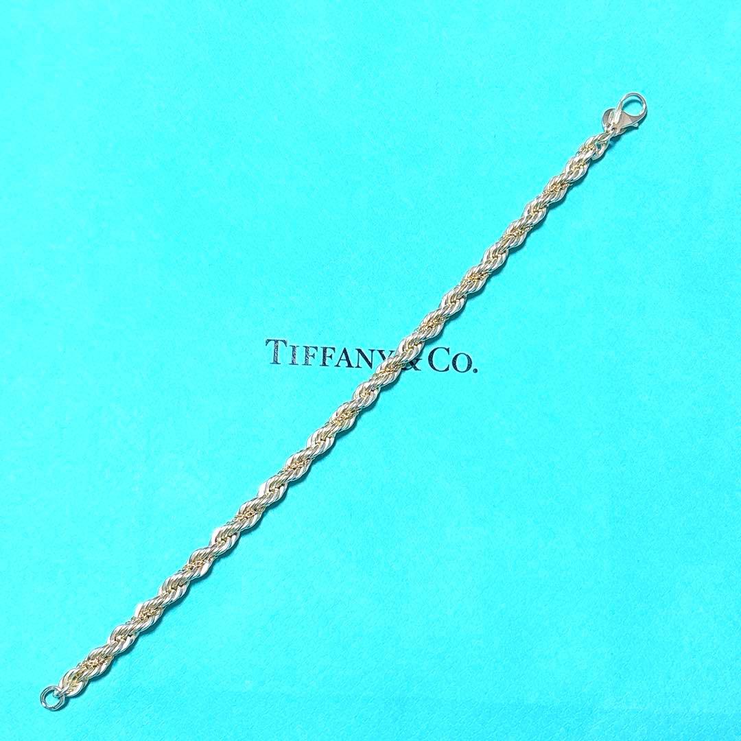 【美品】19cm ティファニー ツイスト コンビブレスレット 750/925