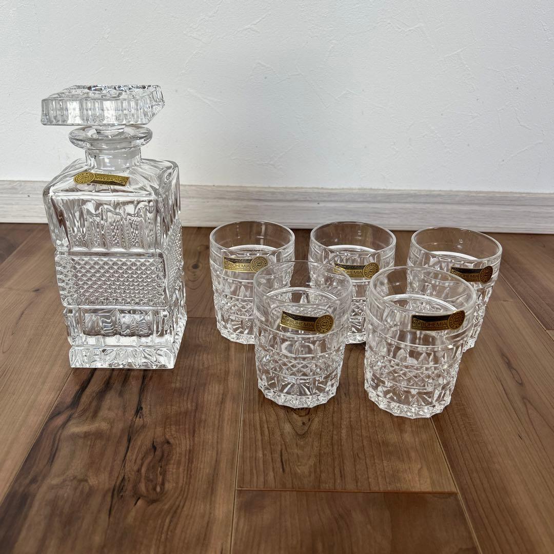 ボヘミアングラス デキャンタ グラス セット