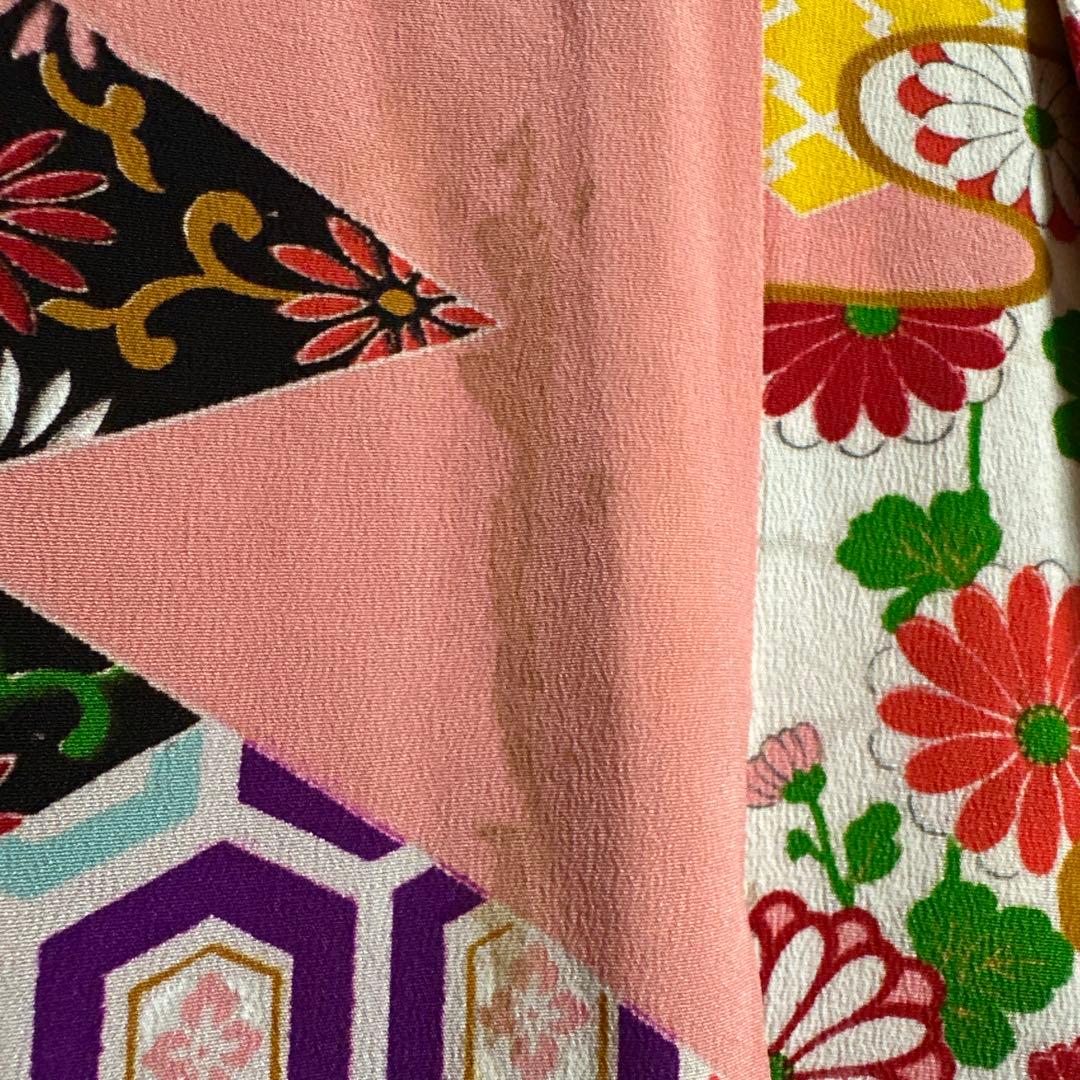 7歳着物　アンティークレトロ柄　着物単品　七五三着物　18ー5